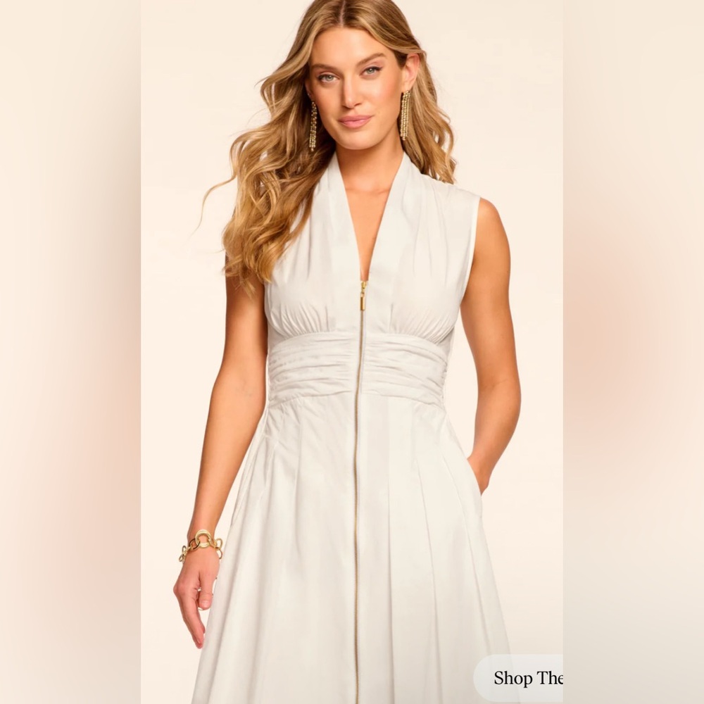 Ramy Brook Meg Sleeveless Cotton Poplin Midi Dress